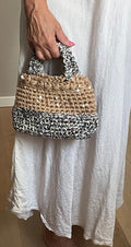 Handmade Bag – Stoffgarn Leo/Caramel mit Pailletten